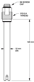 SP100 pH Polymer Body 12 mm ProcessProbe™
