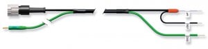 HP Plug to Ferrules, solution ground, Type N sensor connector